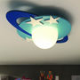 Children's hanging decoration-Philips-CRONOS - Plafonnier Planète Bleu L47,6cm | Lustre 